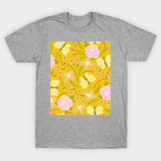 Butterflies and flowers T-Shirt by SkyisBright